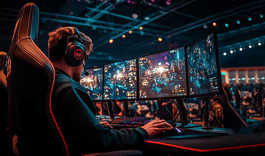 exciting esports tournament with gamers competing 1 1