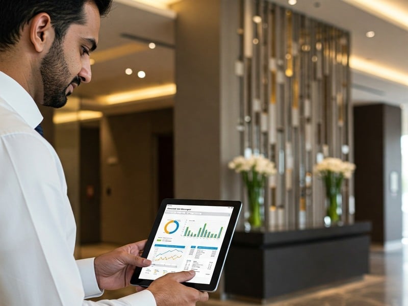 Professional property manager managing a Dubai apartment