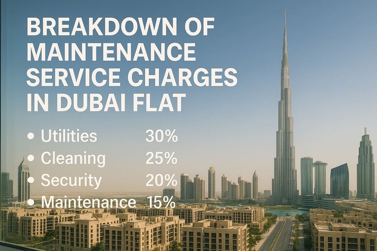 Breakdown of maintenance service charges in Dubai flat.
