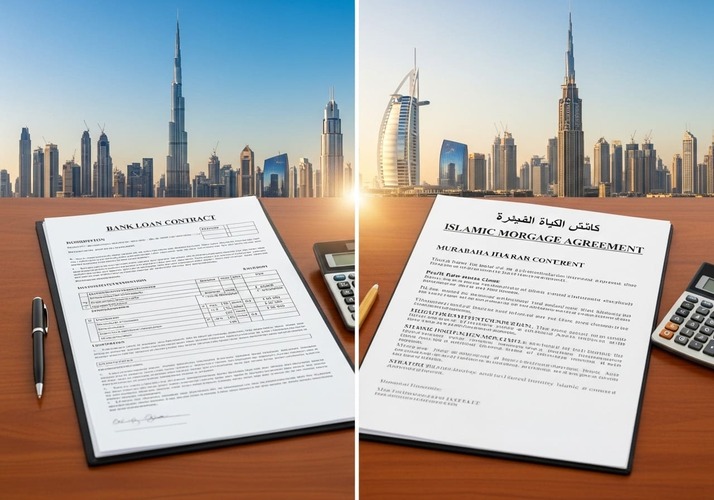 Comparison of Islamic and conventional mortgages in Dubai with credit score impact.
