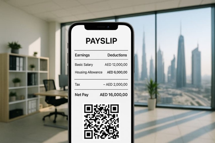 Digital payslip example illustrating UAE’s push for payroll transparency.