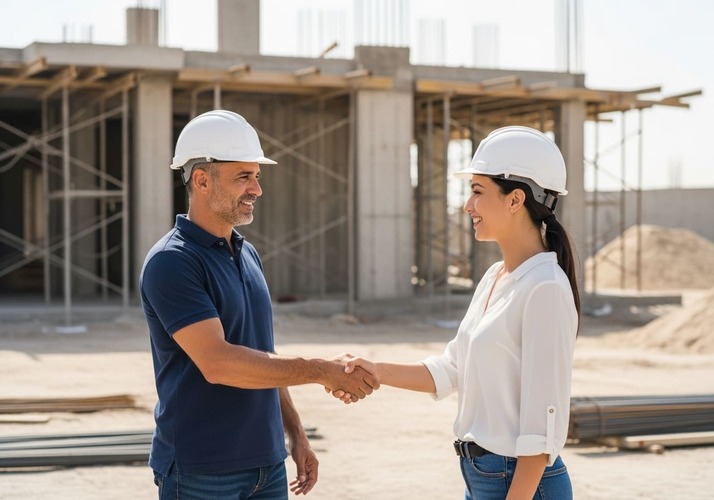 Homeowner hiring professional renovation contractor in Dubai