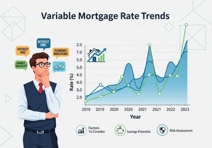 Variable-rate mortgage in Dubai showing fluctuating payments linked to EIBOR.